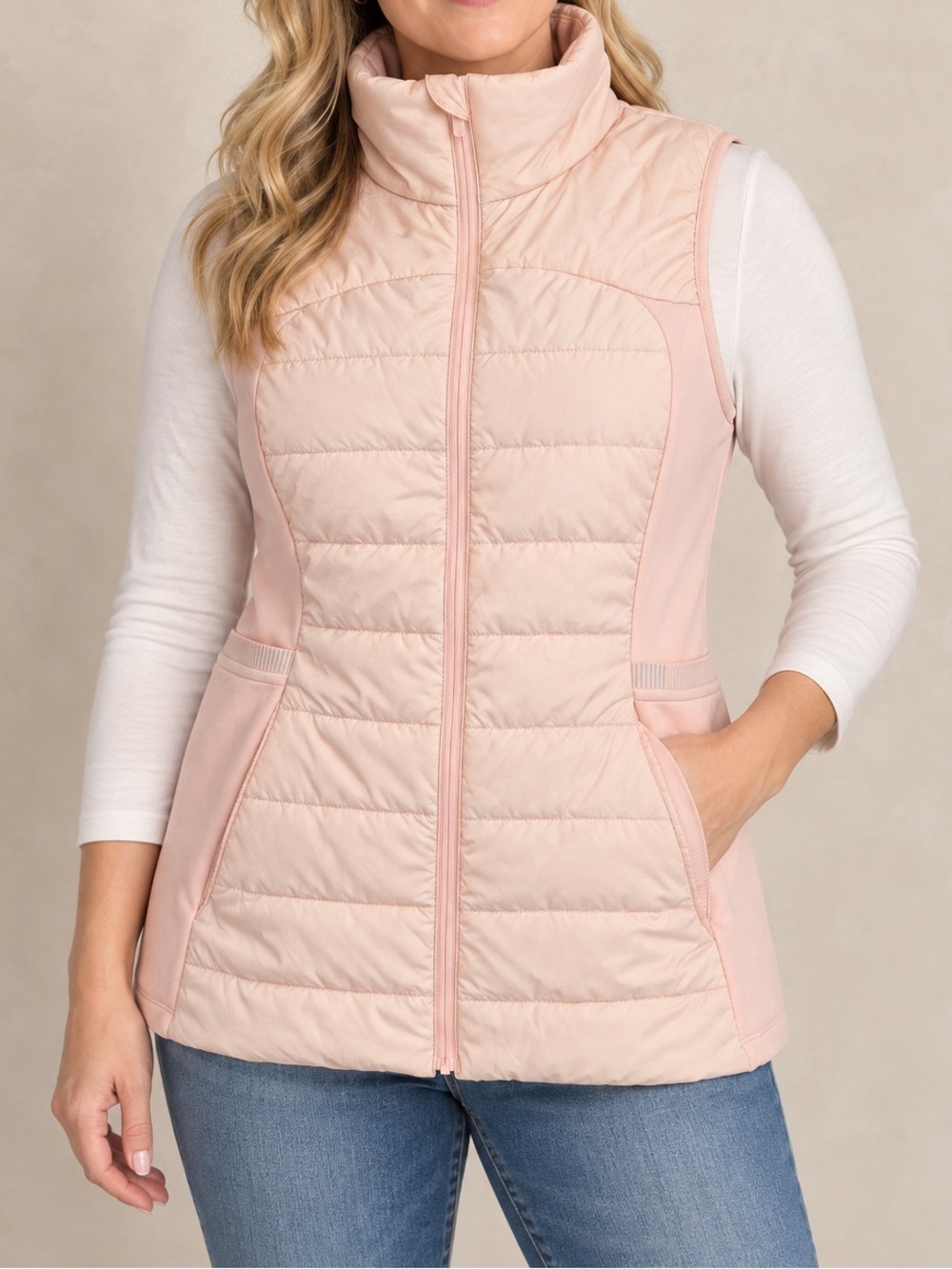 Lululemon Down For It All Vest Porcelain Pink Women’s Size 10 Goose Down Puffer